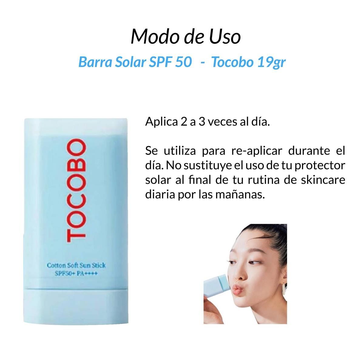 TOCOBO - Barra Solar Spf 50 - Tocobo Cootton 19Gr
