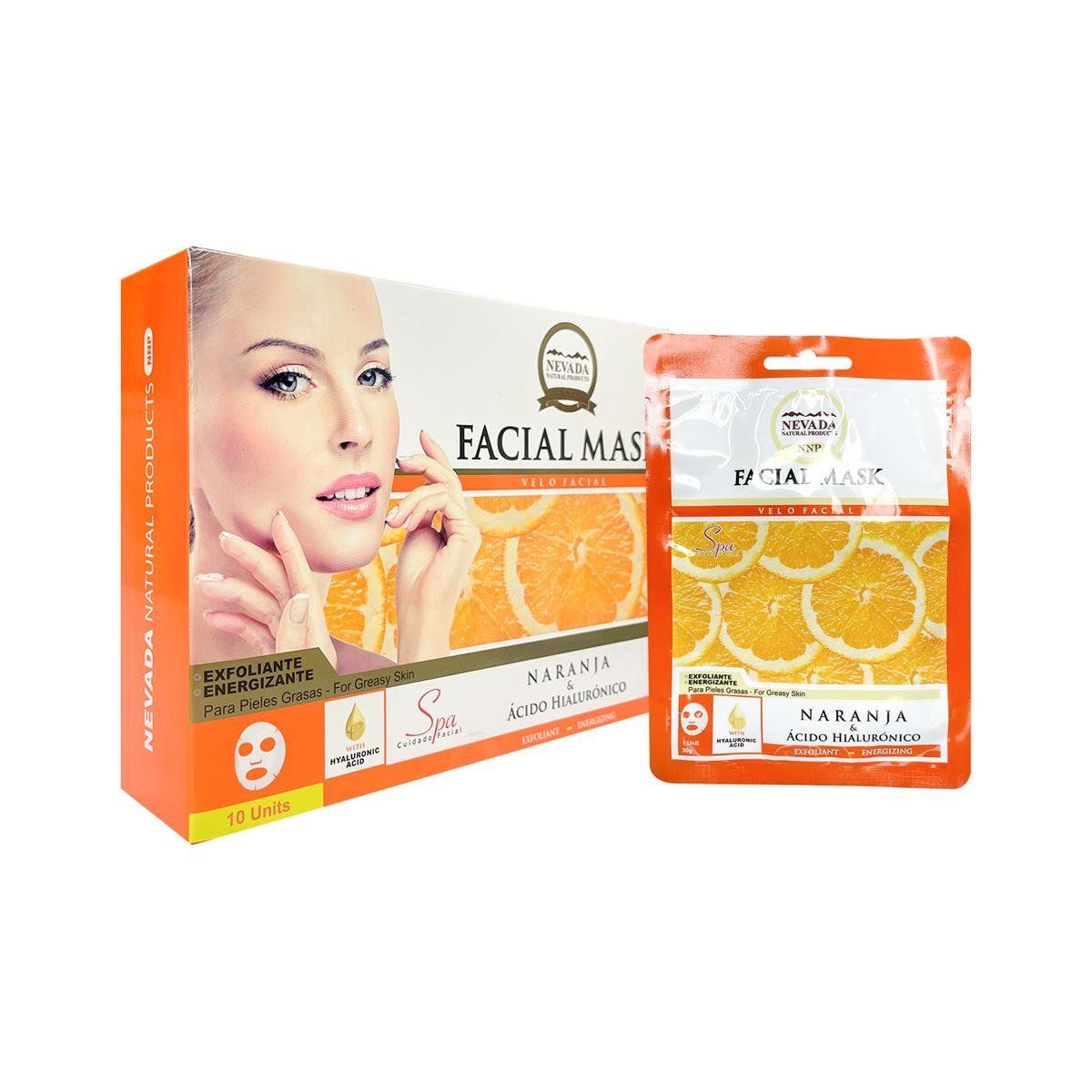 NEVADA NATURAL PRODUCTS - Velo Facial Extracto De Naranja Y Ácido Hialurónico 10Unid_.