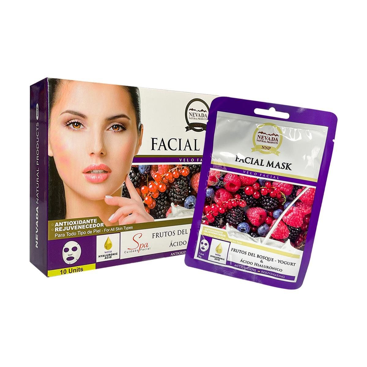 NEVADA NATURAL PRODUCTS - Velo Facial Frutos Del Bosque Y Ácido Hialurónico 10Unid_.