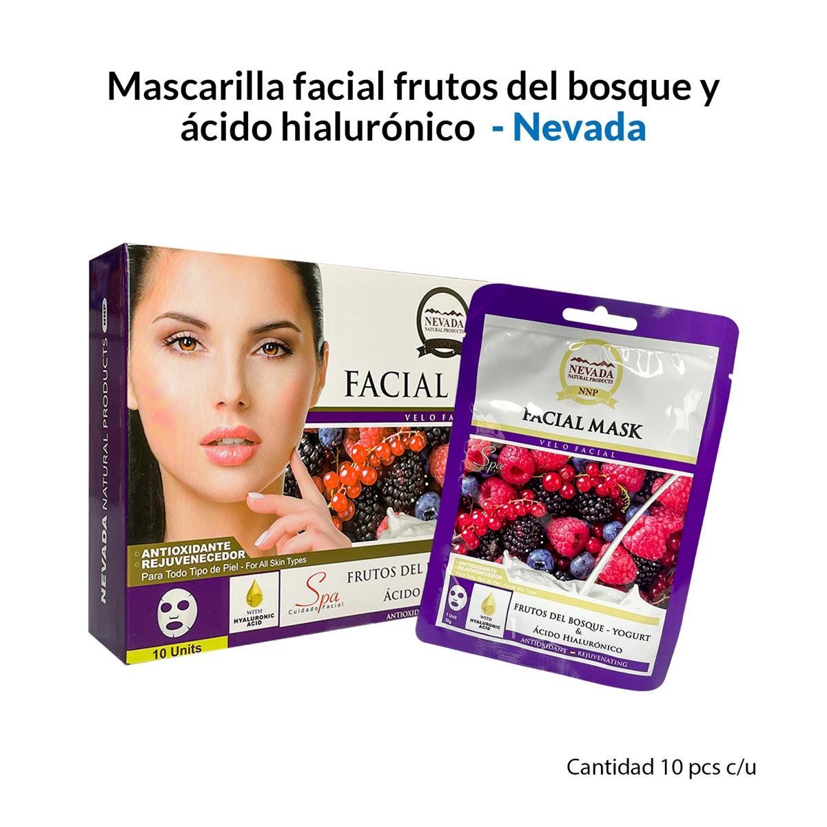 NEVADA NATURAL PRODUCTS - Velo Facial Frutos Del Bosque Y Ácido Hialurónico 10Unid_.