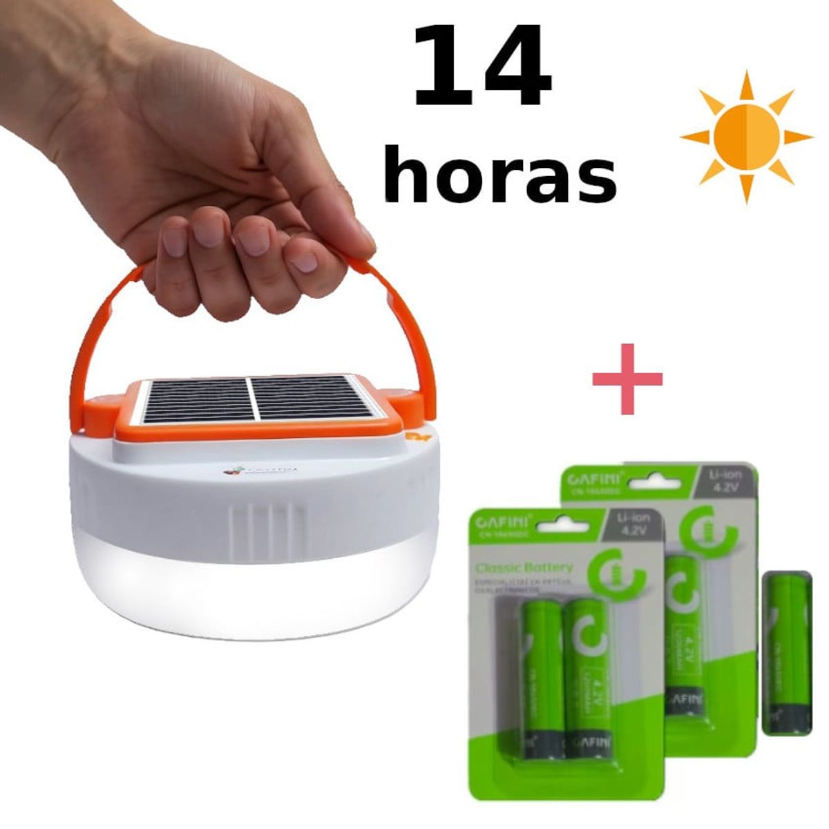 GENERICO - Foco Lampara Portatil Recargable Luminaria LED + 5 BATERIAS REMPLAZO