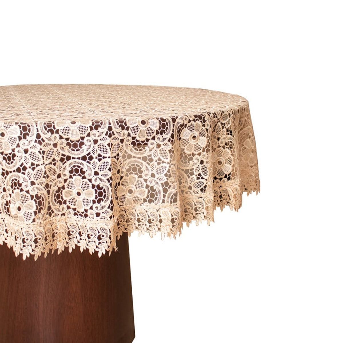 PANADECOR - Mantel Redondo Elegante Bordado Para 4-6 Sillas 183X183cm