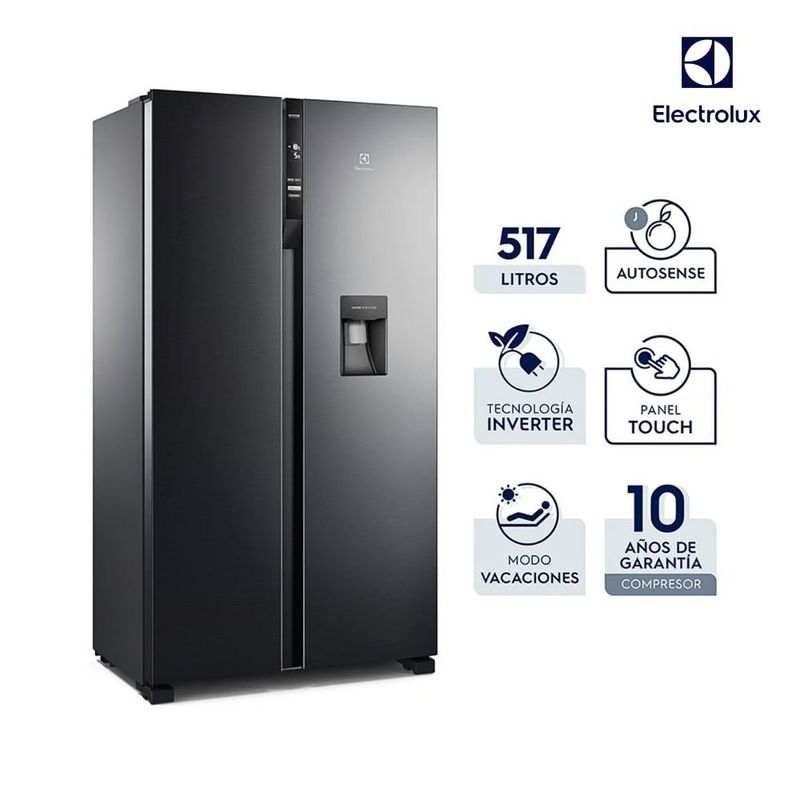 ELECTROLUX - Refrigerador Side by Side Electrolux ERSA53K2HVB INVERTER 514 litros black
