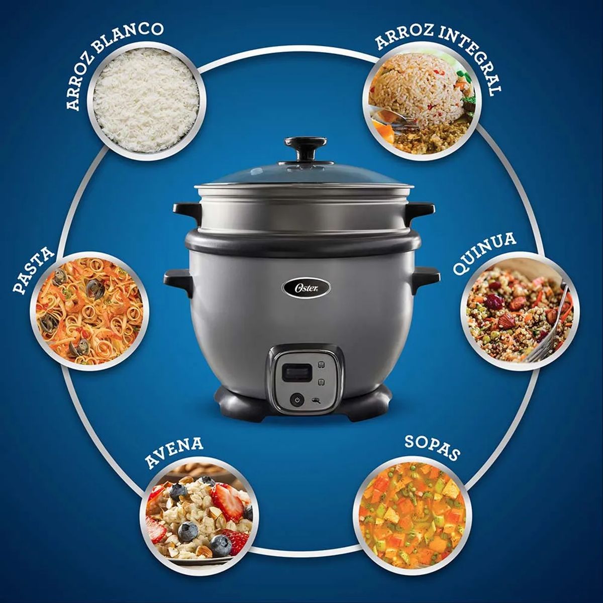 OSTER - Arrocera multiusos con bandeja de vapor y función sofrito CKSTRC8029S