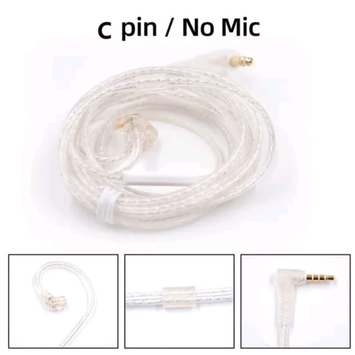 KZ - Cable KZ sin Microfono Pin C Tipo L Plateado
