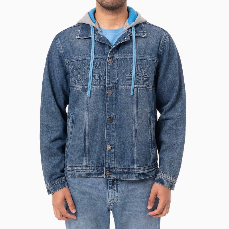 GZUCK - CASACA DENIM RING HEROS-DISNEY TOTAL GRAFITO ST