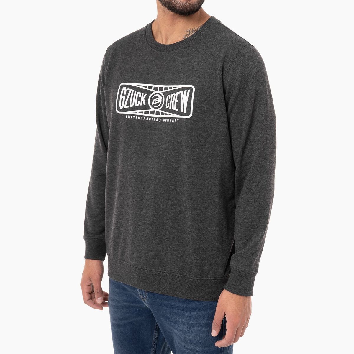 GZUCK - Polera Cuello Redondo French Terry Hiutson Hombre