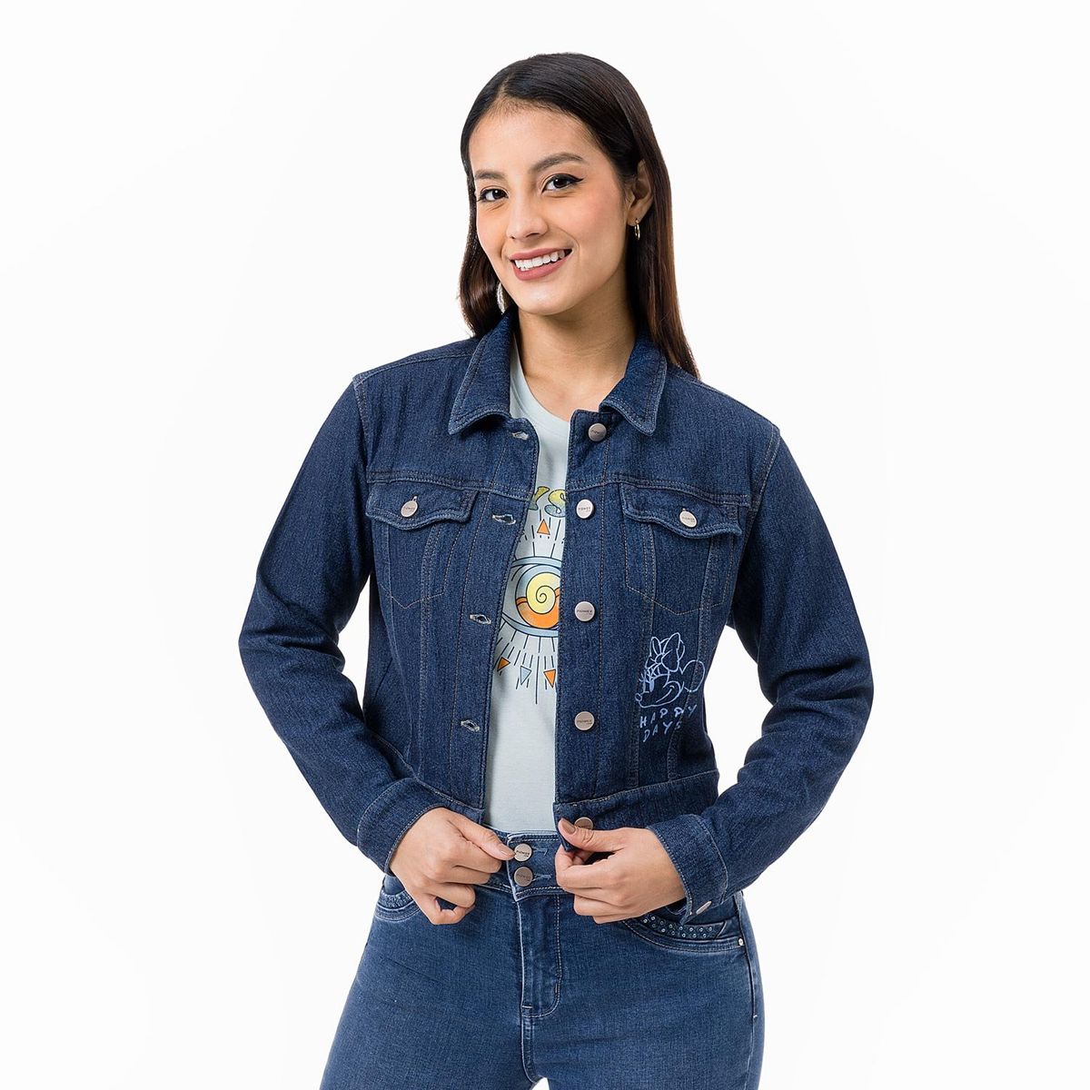 PIONIER - CASACA FRANELA INDIFIO SILVINA-DISNEY STONE BLUE