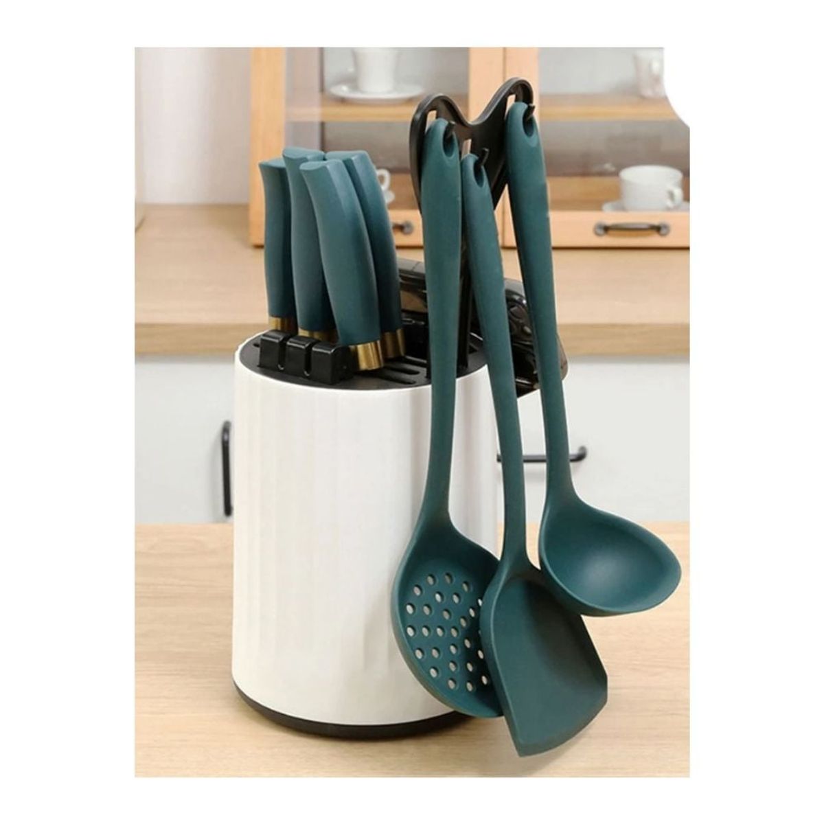 GENERICO - Soporte Giratorio de Cuchillo Con Multifuncional Gris