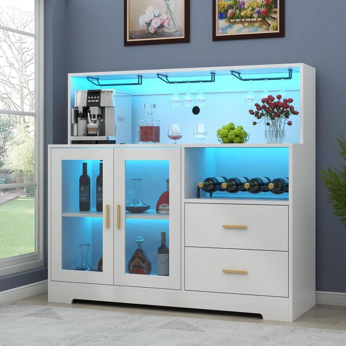 MUEBLES CRISOSTOMO - Bar Vinero Moderno Blanco 120cm