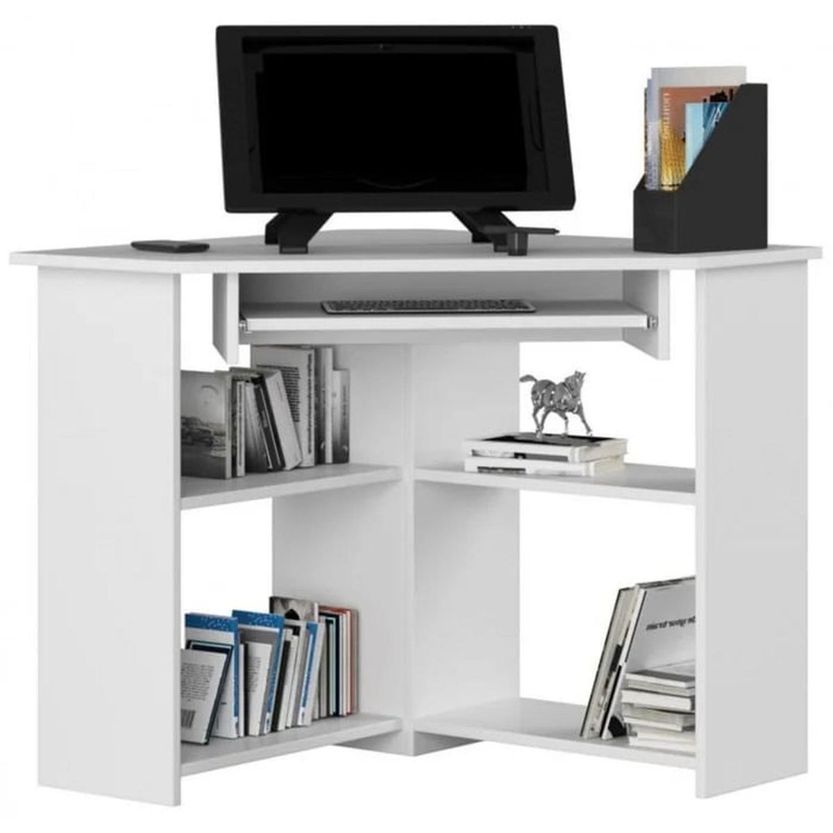 MUEBLES CRISOSTOMO - Escritorio Esquinero de Melamina Blanco 80cm