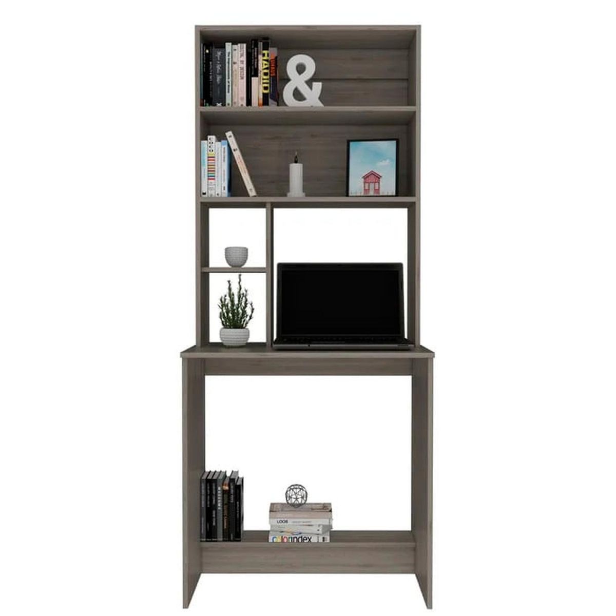 MUEBLES CRISOSTOMO - Escritorio Estante de Melamina Gris 75cm