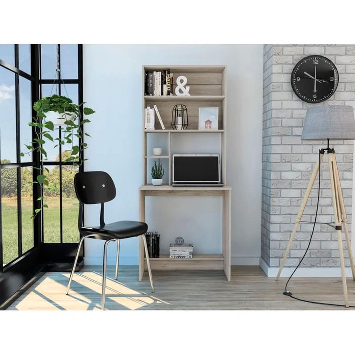 MUEBLES CRISOSTOMO - Escritorio Estante de Melamina Gris 75cm