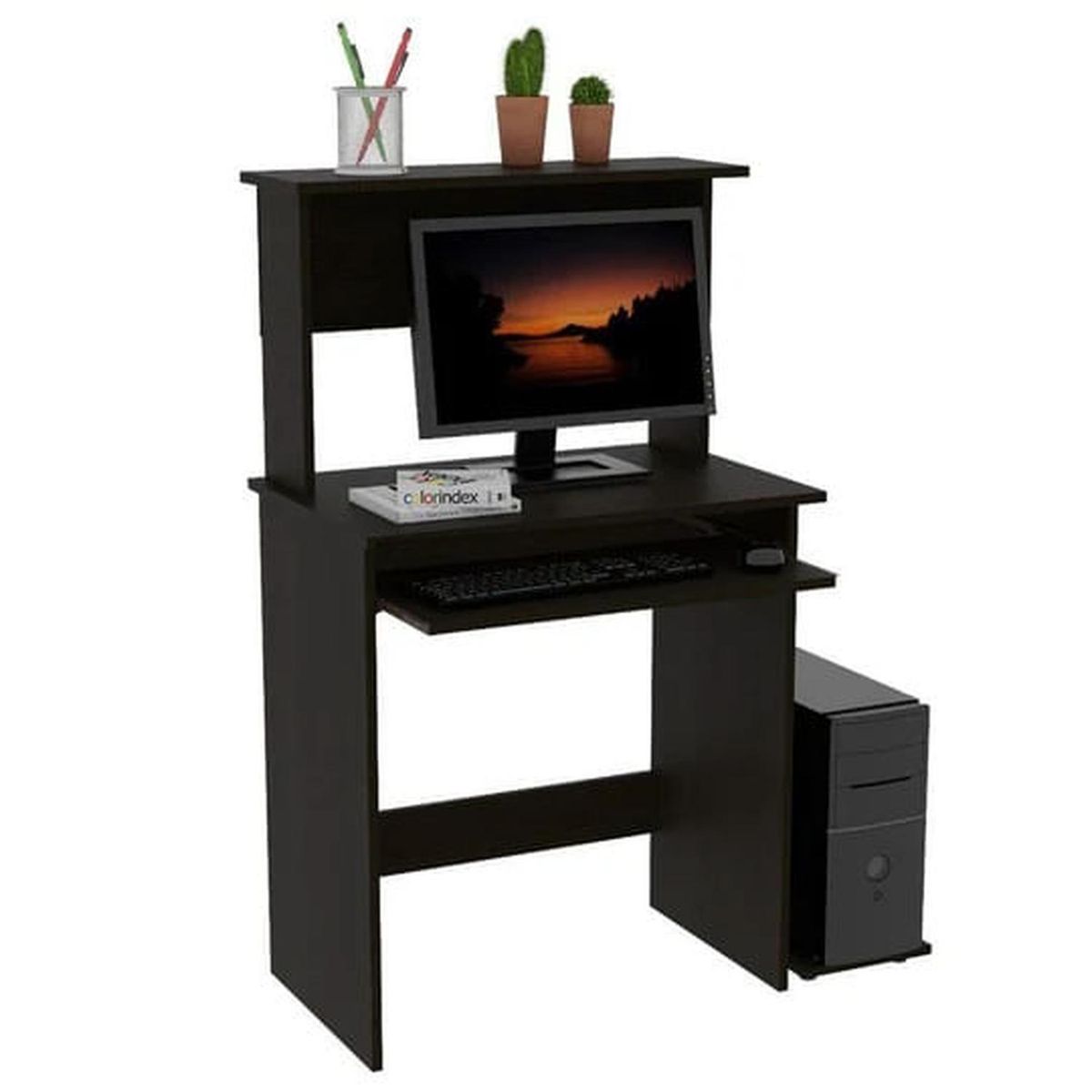 MUEBLES CRISOSTOMO - Escritorio Estante Moderno Wengue 69 cm