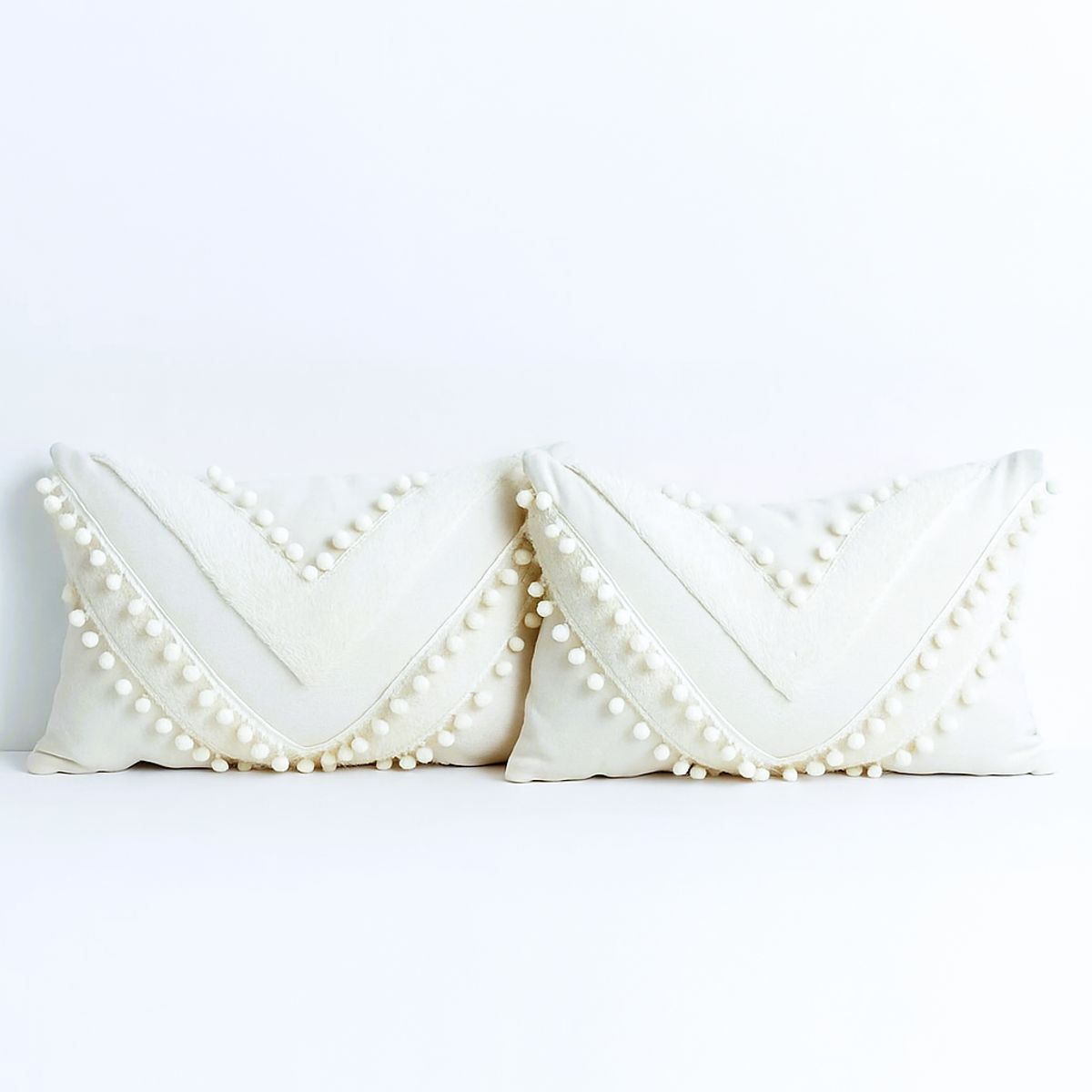 GENERICO - Pack De 2  Cojines O Almohadas Nordico Fiesta De Pompones