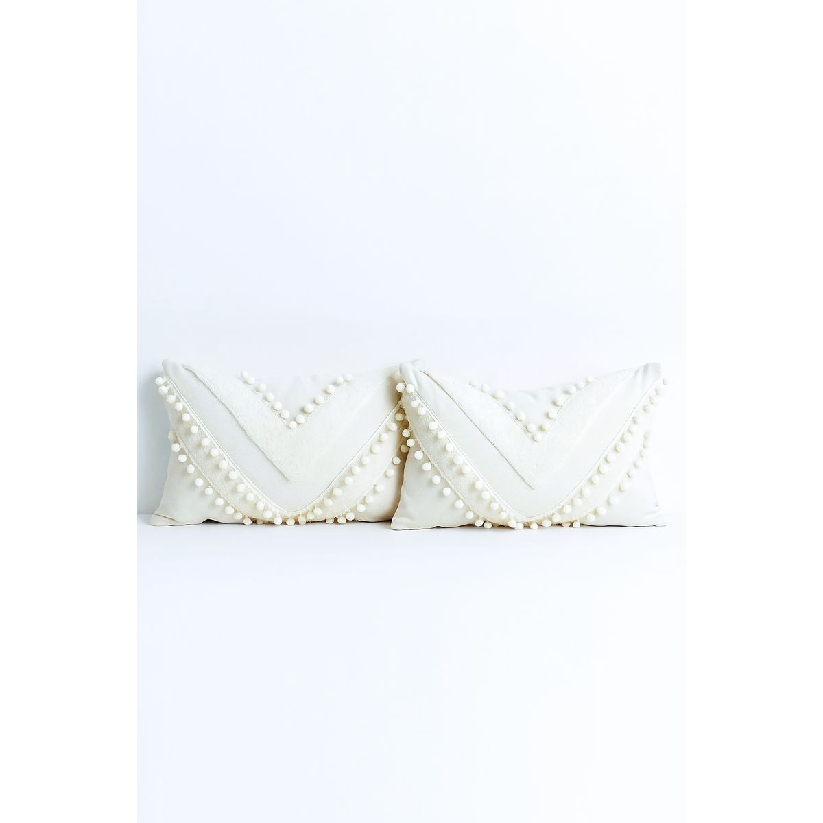 GENERICO - Pack De 2  Cojines O Almohadas Nordico Fiesta De Pompones