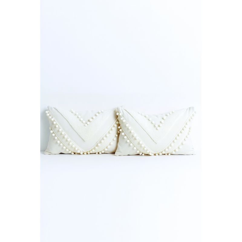 GENERICO - Pack De 2  Cojines O Almohadas Nordico Fiesta De Pompones