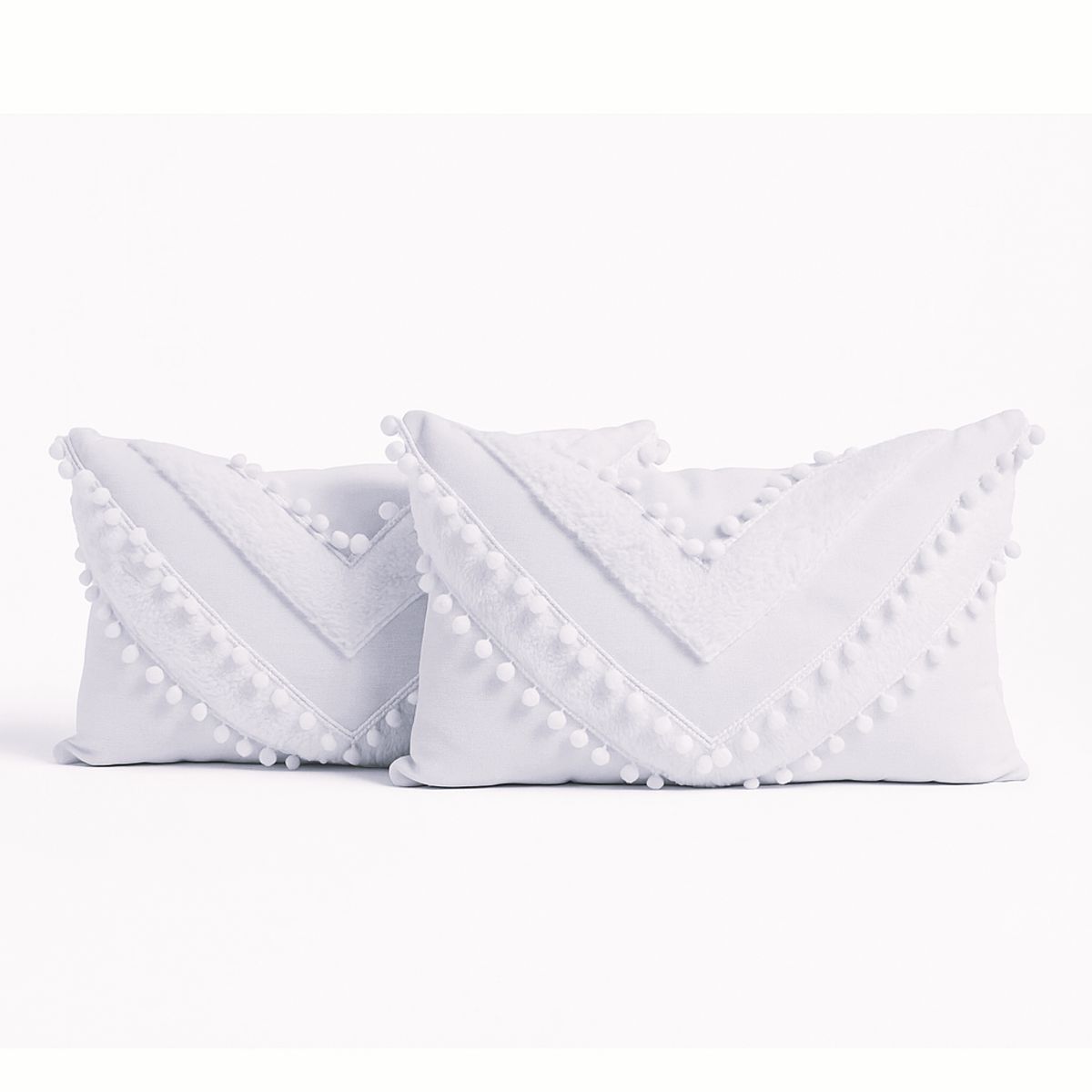 GENERICO - Pack De 2  Cojines O Almohadas Nordico Fiesta De Pompones