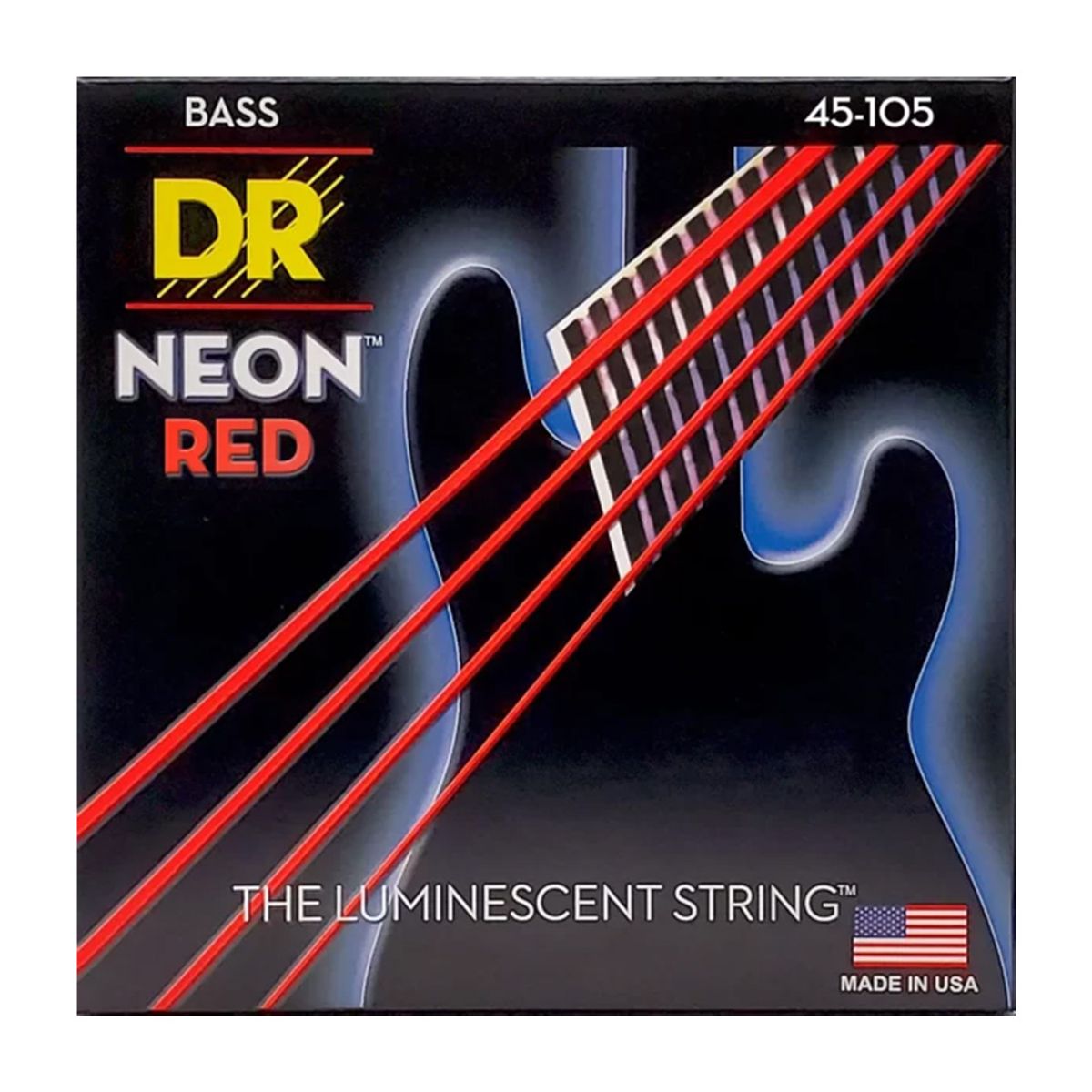 DR - DR DRS-NRB5-45 Cuerdas Para Bajo HiDef Neon Red