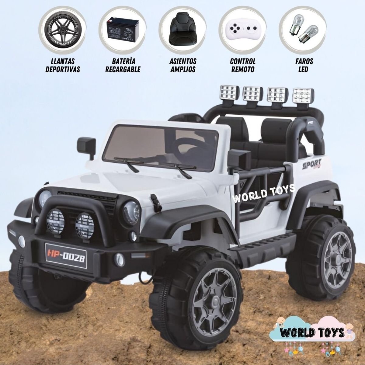 IMPORTADO MC - Carro a Batería 4 x 4 «GRAND POSH» Todo Terreno White