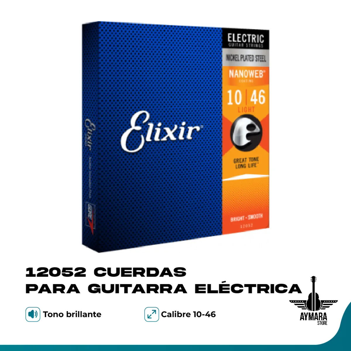 ELIXIR - Elixir 12052 Nanoweb Cuerdas para Guitarra Eléctrica 10-46