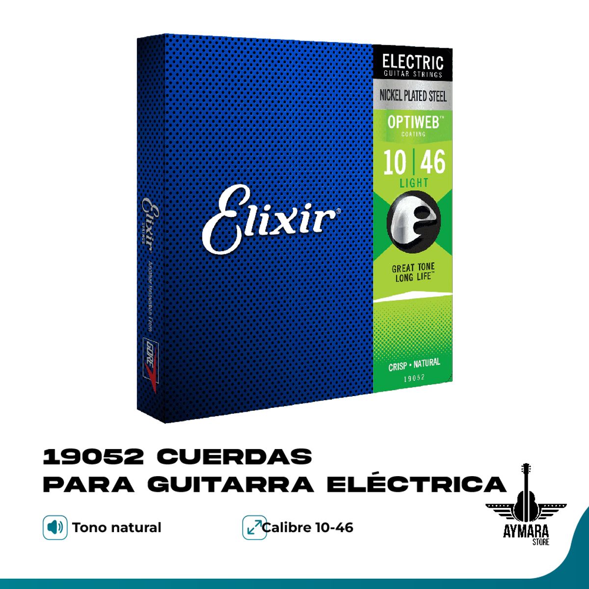 ELIXIR - Elixir 19052 Cuerdas para Guitarra Eléctrica Optiweb 10-46
