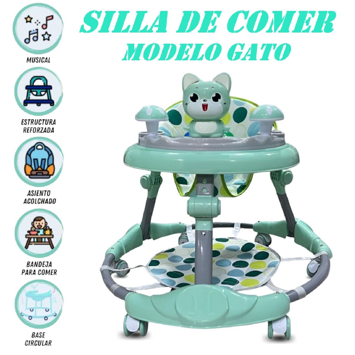 GENERICO - Andador Didactico Musical Conejito Baby Love - Verde