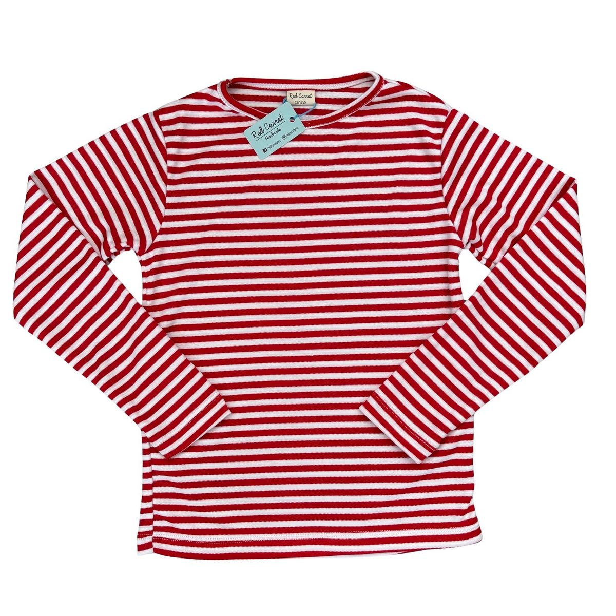 RED CARROT - Polo rojo y blanco rayado de algodon pima