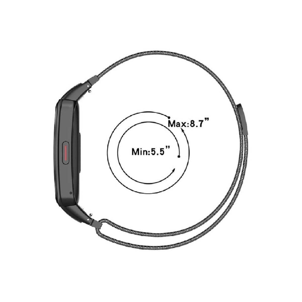 GENERICO - CORREA IMANTADA ACERO INOX PARA HUAWEI HONOR BAND 7 - NEGRO