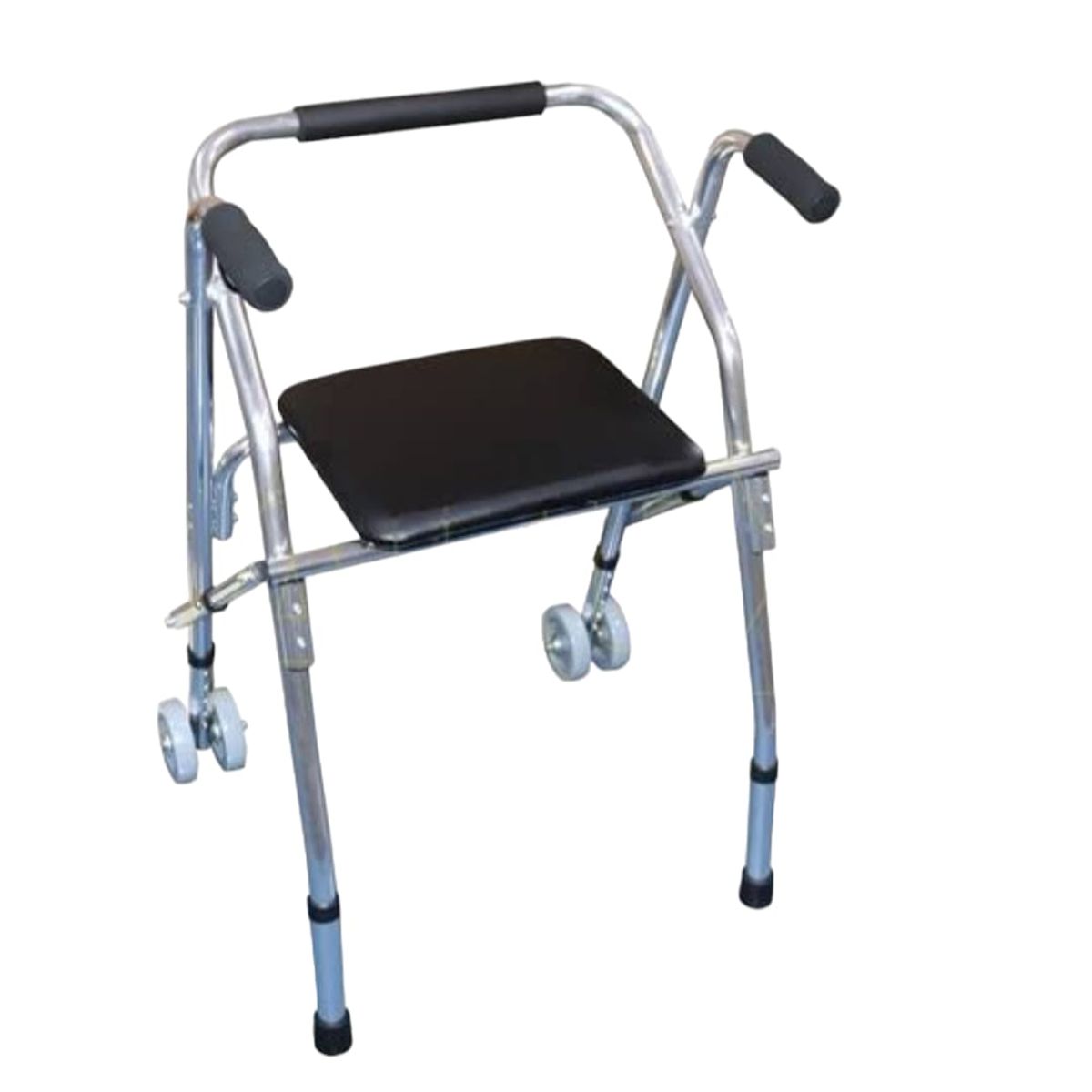 GENERICO - Andador Ortopédico con Ruedas y Asiento Plegable de Aluminio