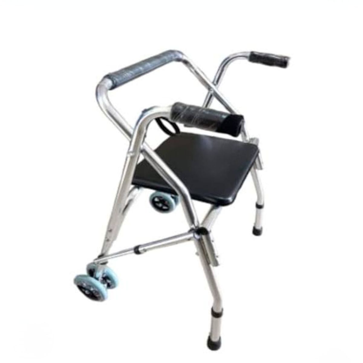 GENERICO - Andador Ortopédico con Ruedas y Asiento Plegable de Aluminio