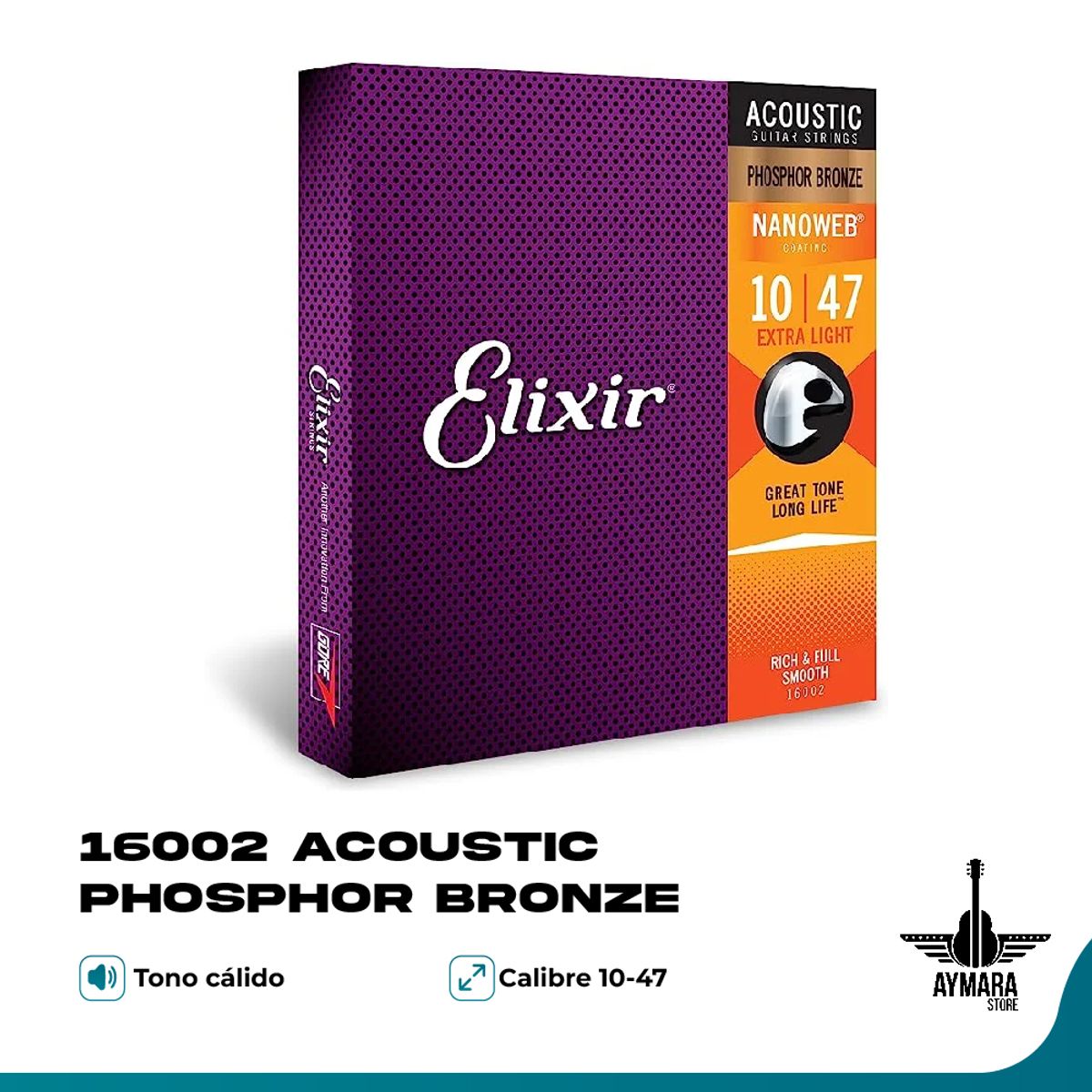 ELIXIR - Elixir 16002 Acoustic Phosphor Bronze Nanoweb 010