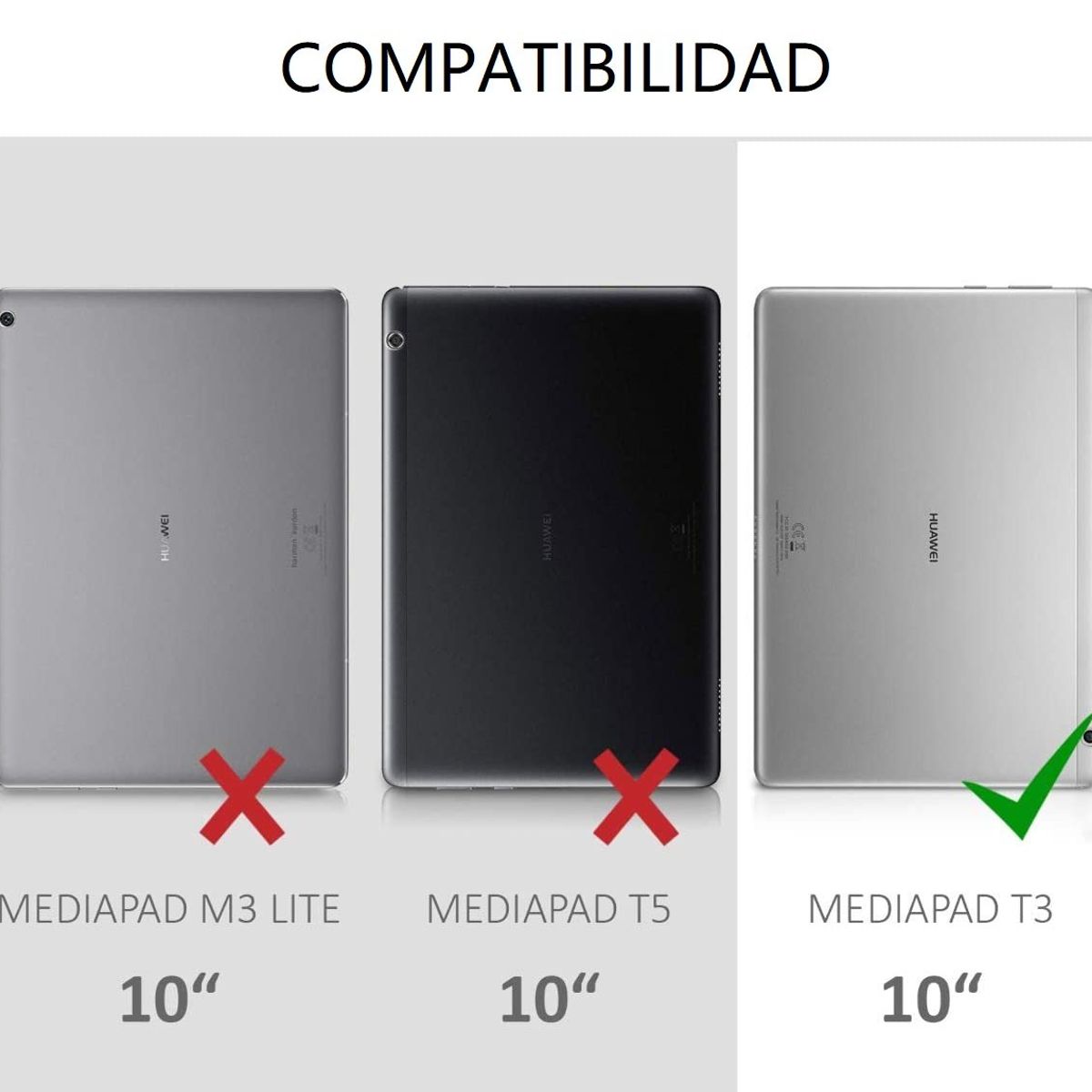 GENERICO - Funda Giratoria y Mica Vidrio Templado para Huawei MediaPad T3 10.