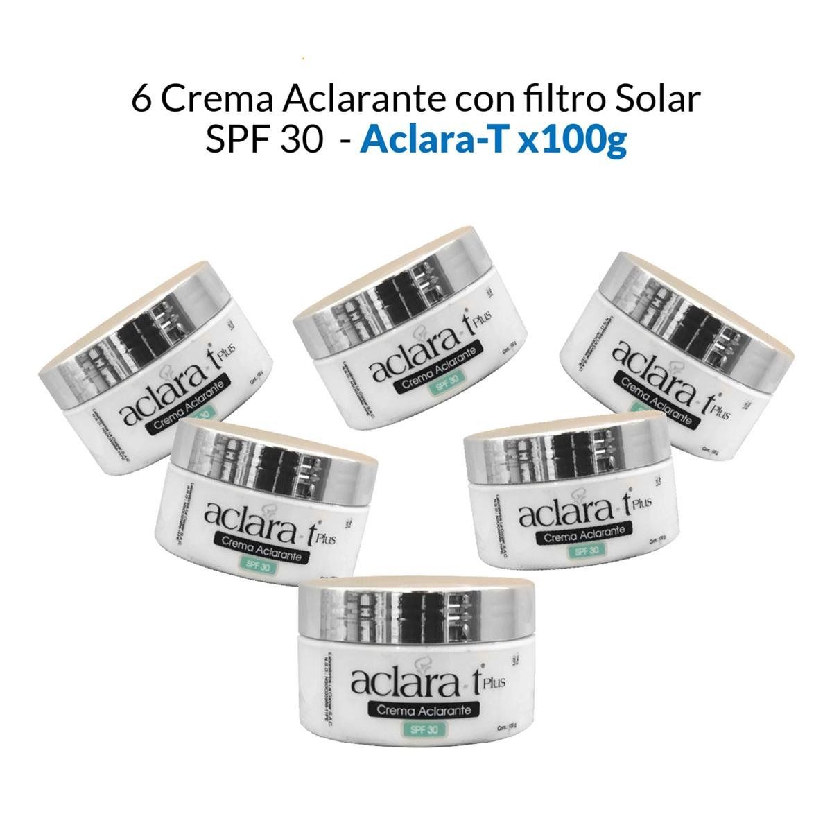 GENERICO - 6 Crema Aclarante Con Filtro Solar Spf 30 - Aclara-T 100Gr_.