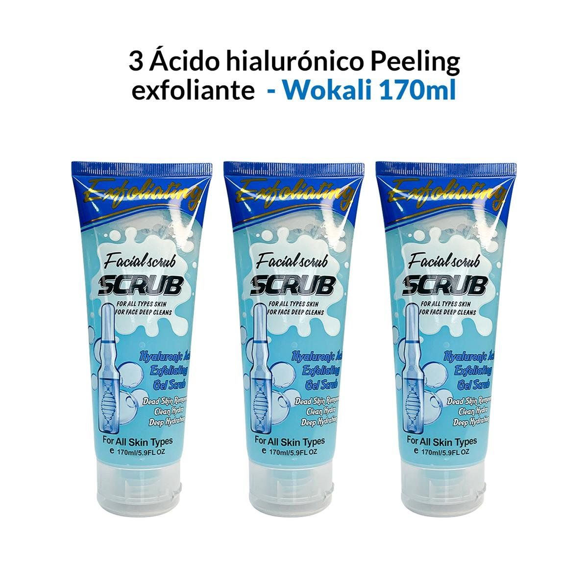 WOKALI - 3 Acido Hialurónico Peeling Exfoliante 170Ml  Wokali_.