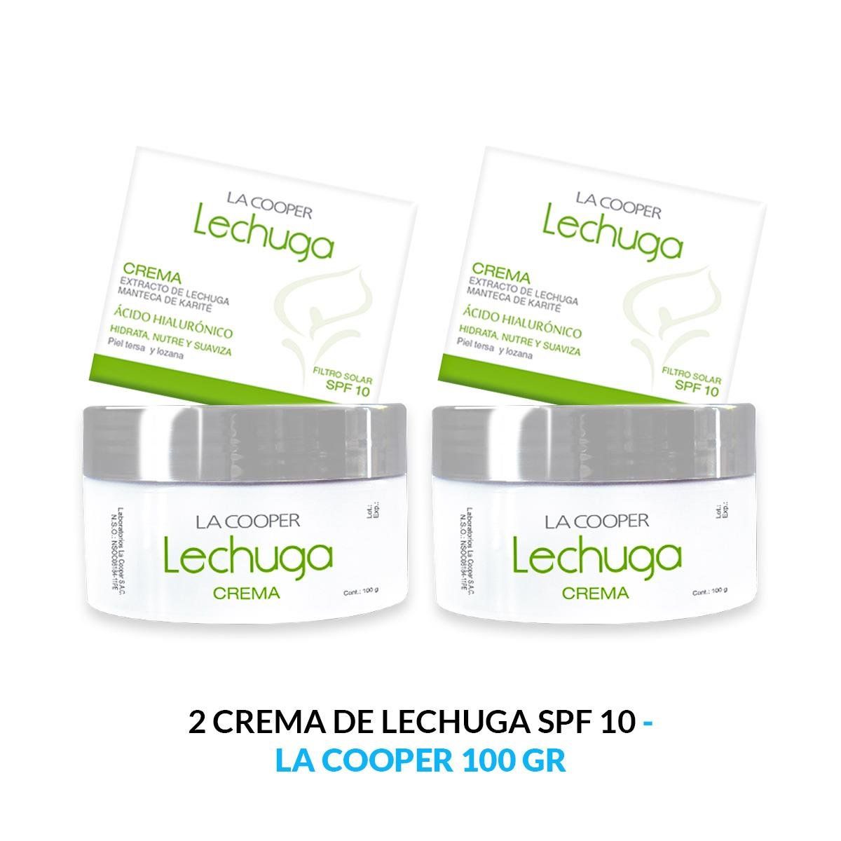 GENERICO - 2 Crema De Lechuga La Cooper Spf 10 - 100 Gr_.