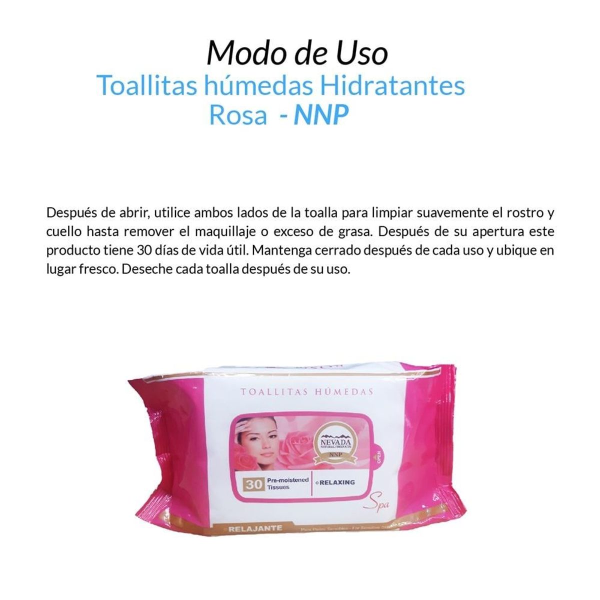 NEVADA NATURAL PRODUCTS - Toallitas Húmedas Hidratantes Rosa - Nnp_.
