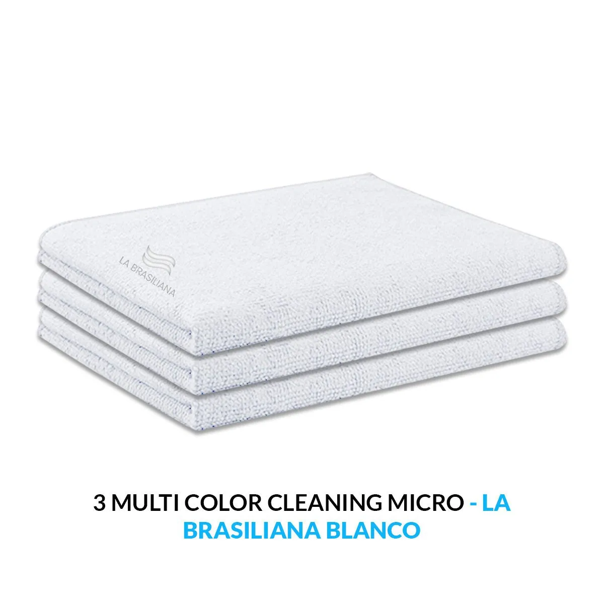 LA BRASILIANA - 3 Multi Color Cleaning Micro - Blanco_.