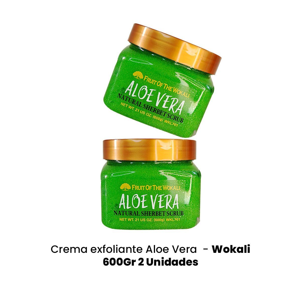 WOKALI - Crema exfoliante Aloe Vera - Wokali 600Gr 2 Unidades_.