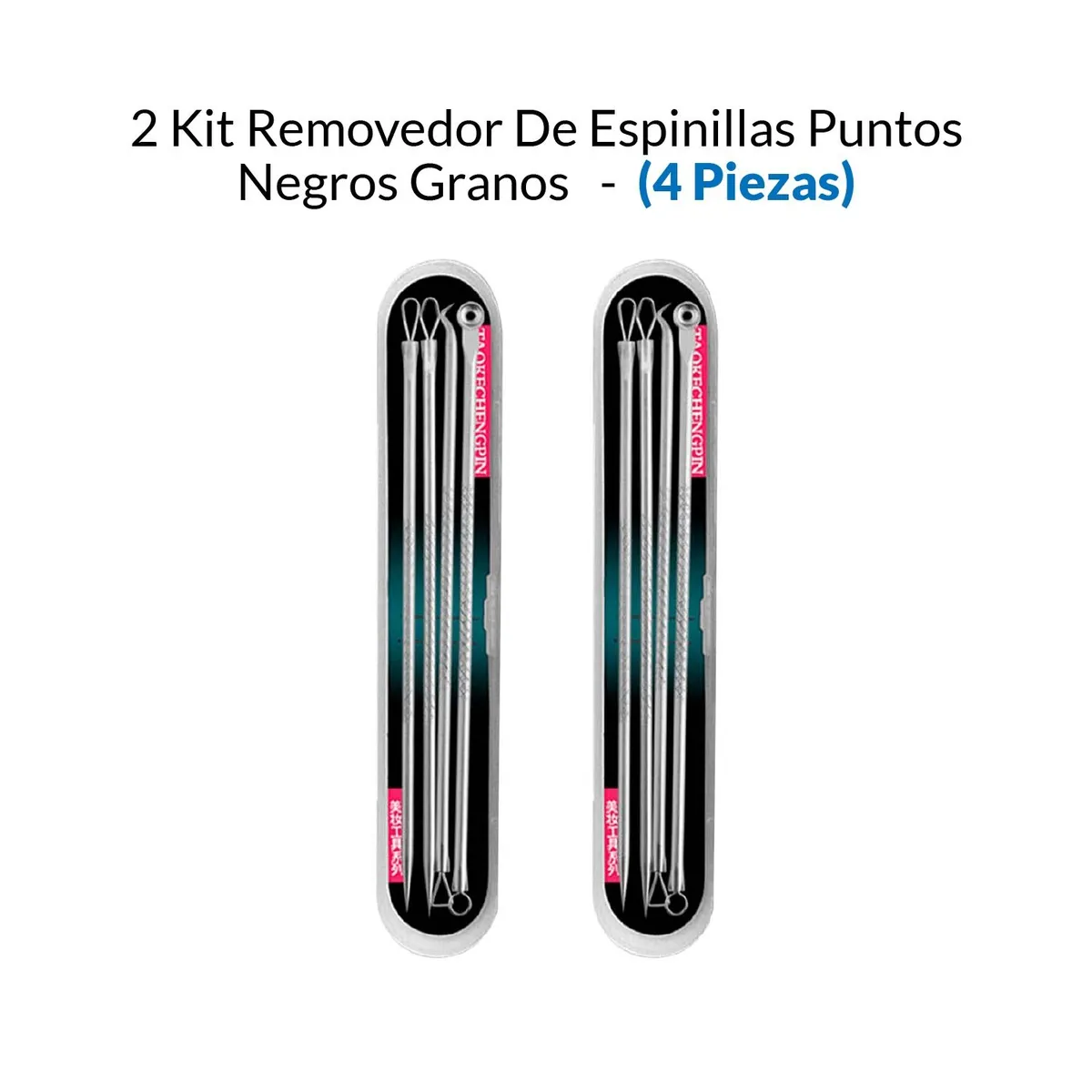 GENERICO - 2 Kit Removedor De Espinillas Puntos Negros Granos 4 Piezas_.