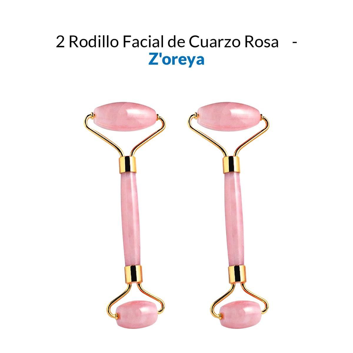 GENERICO - 2 Rodillo Facial De Cuarzo Rosa - ZOreya_.