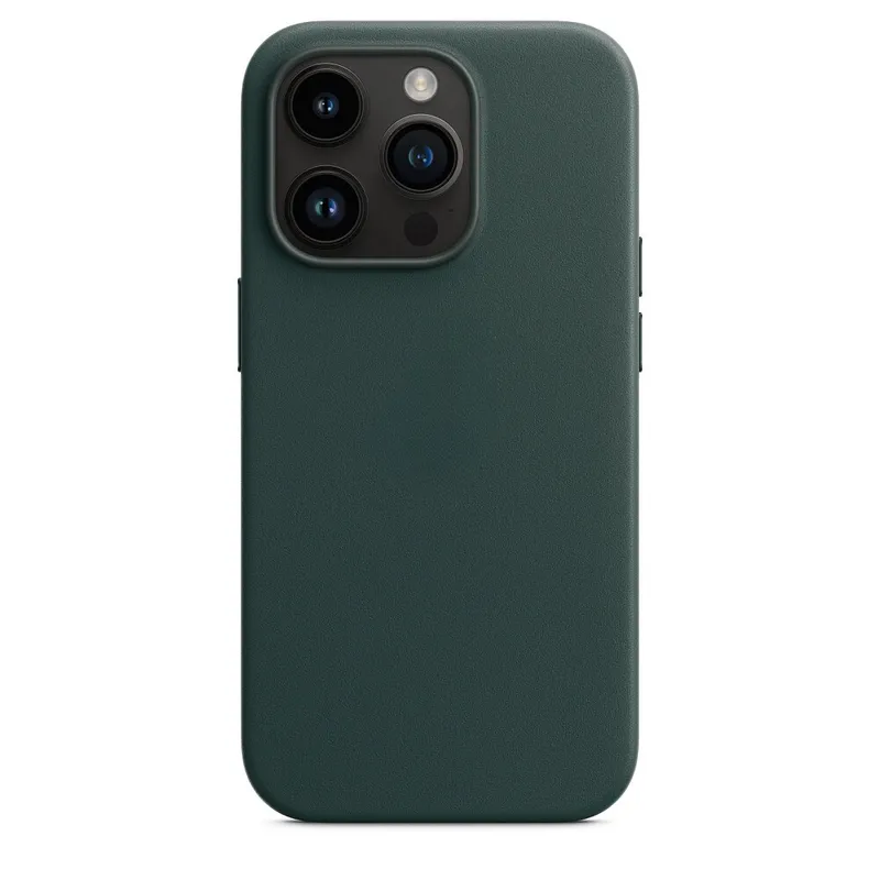 GENERICO - CASE LEATHER CUERO CON MAGSAFE PARA IPHONE 15 PRO VERDE