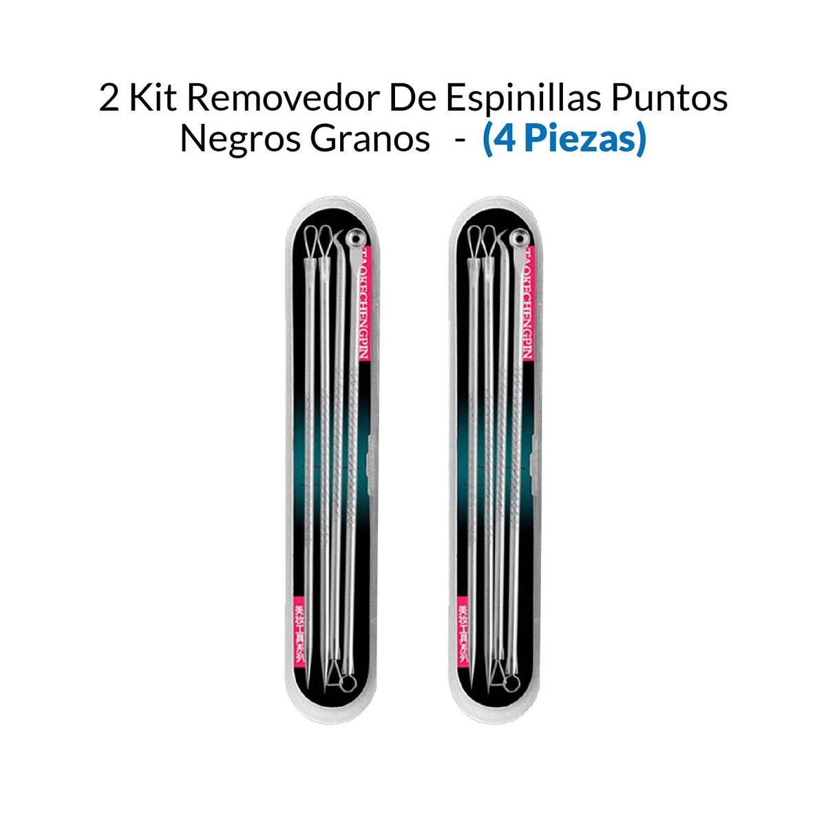 GENERICO - 2 Kit Removedor De Espinillas Puntos Negros Granos 4 Piezas_.