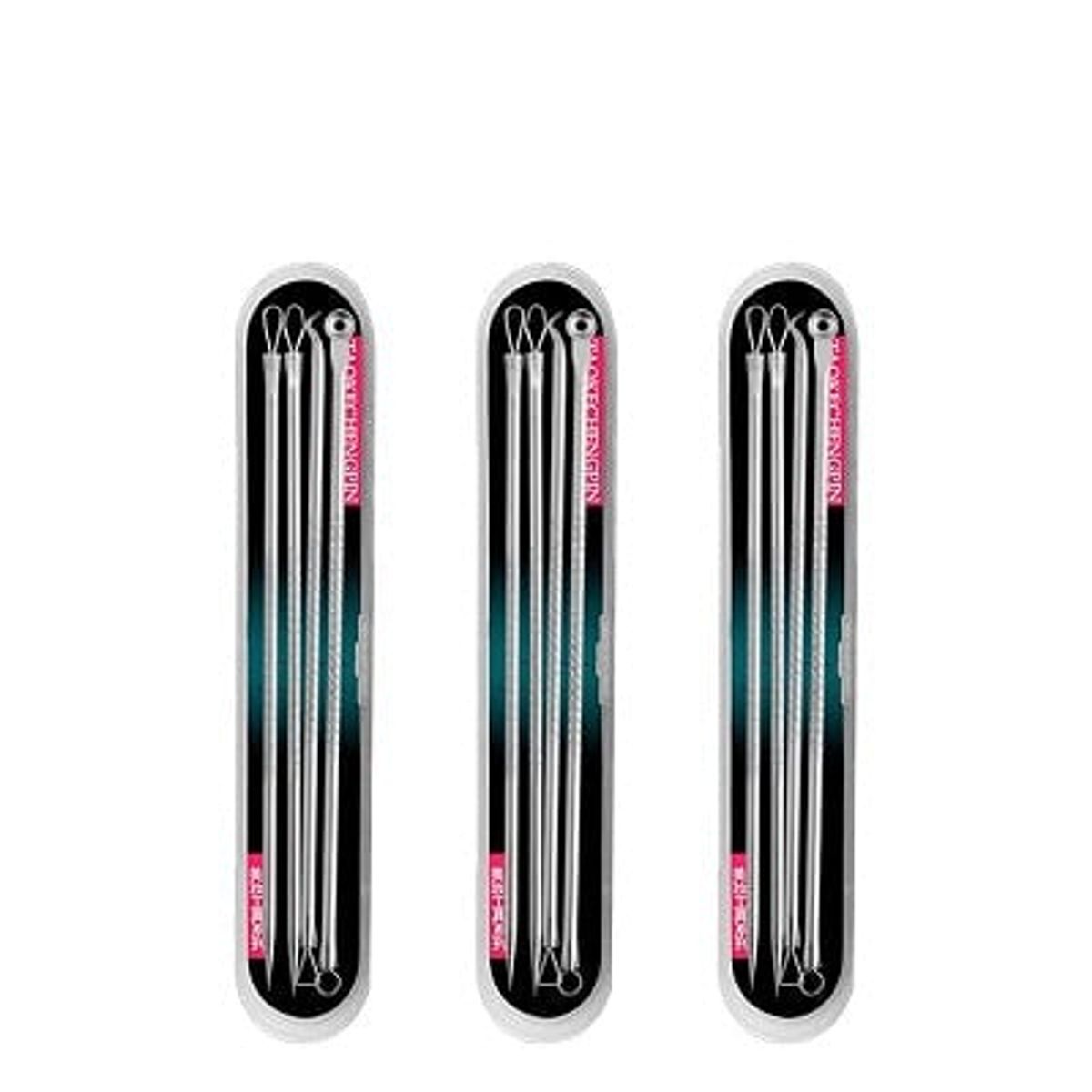 GENERICO - 3 Kit Removedor De Espinillas Puntos Negros Granos 4 Piezas_.