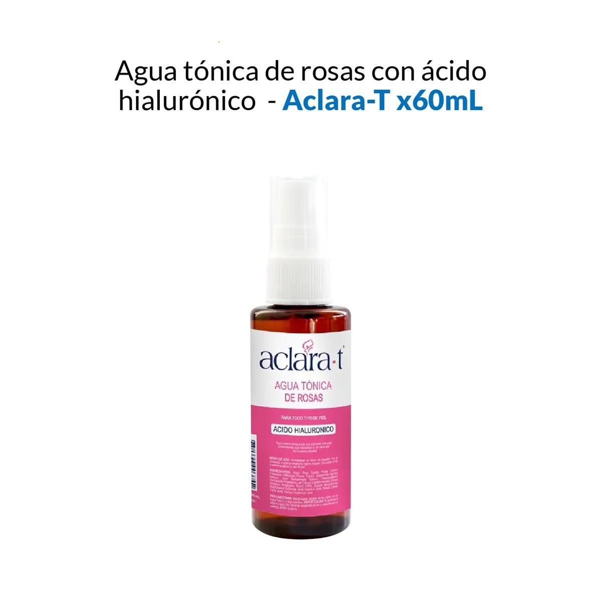 GENERICO - Agua Tónica De Rosas Con Ácido Hialurónico - Aclara-T 60Ml_.