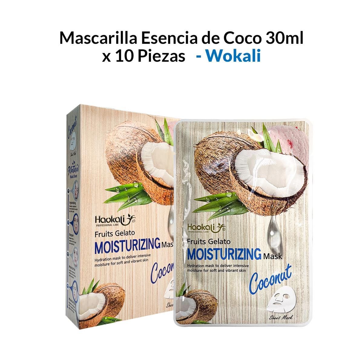 WOKALI - Mascarilla Esencia De Coco 30Ml X 10 Piezas  Wokali_.