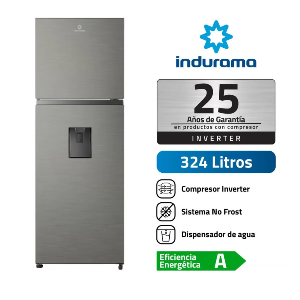 INDURAMA - REFRIGERADORA INDURAMA  RI-439DI CROMA 324L