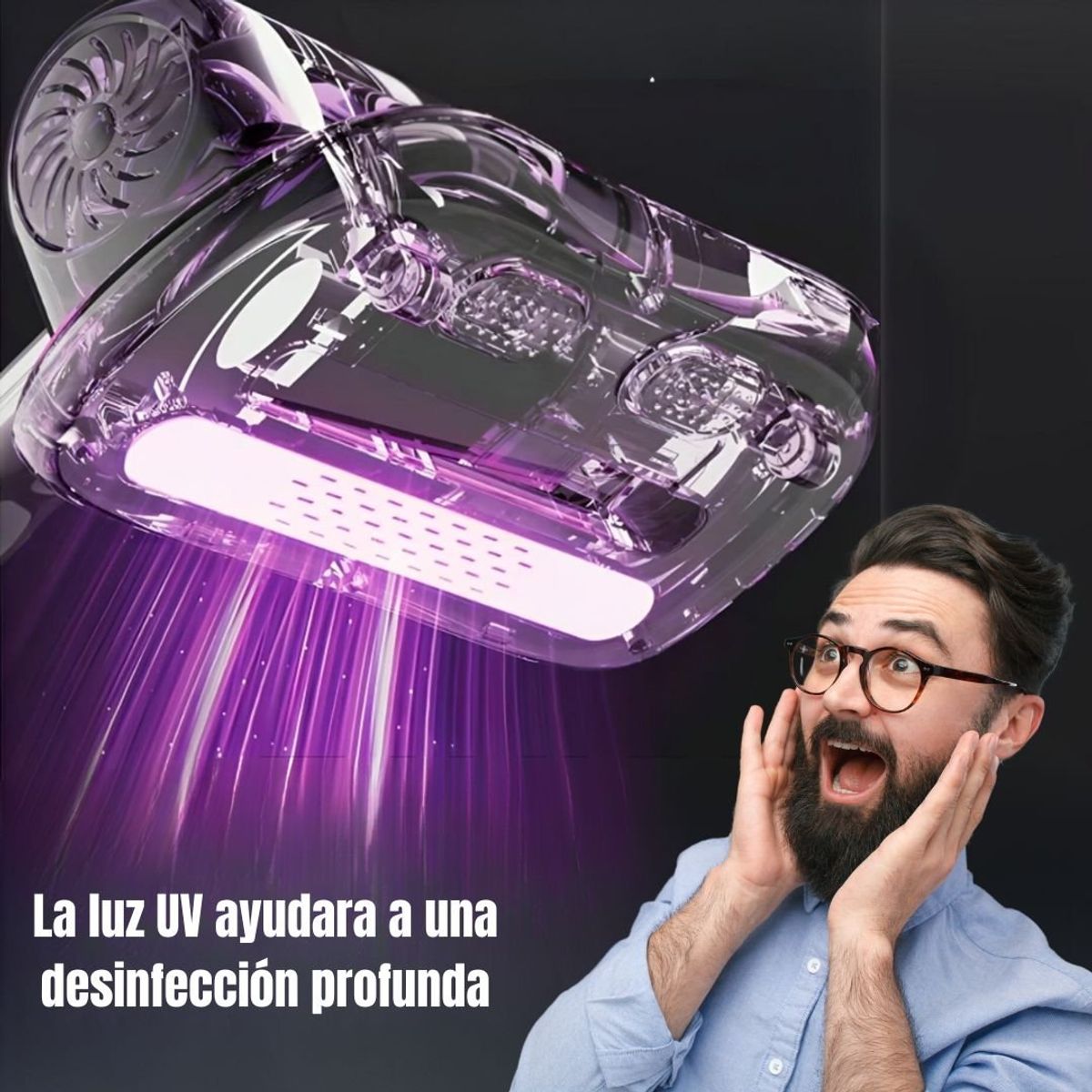 IMPORTADO MC - Aspiradora Antiacaros Con Luz Uv Desinfectante Recargable