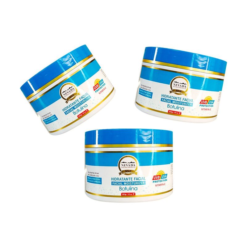 NEVADA NATURAL PRODUCTS - 3 Crema Facial Moisturizer Hidratante Botulina 283g - NNP_.