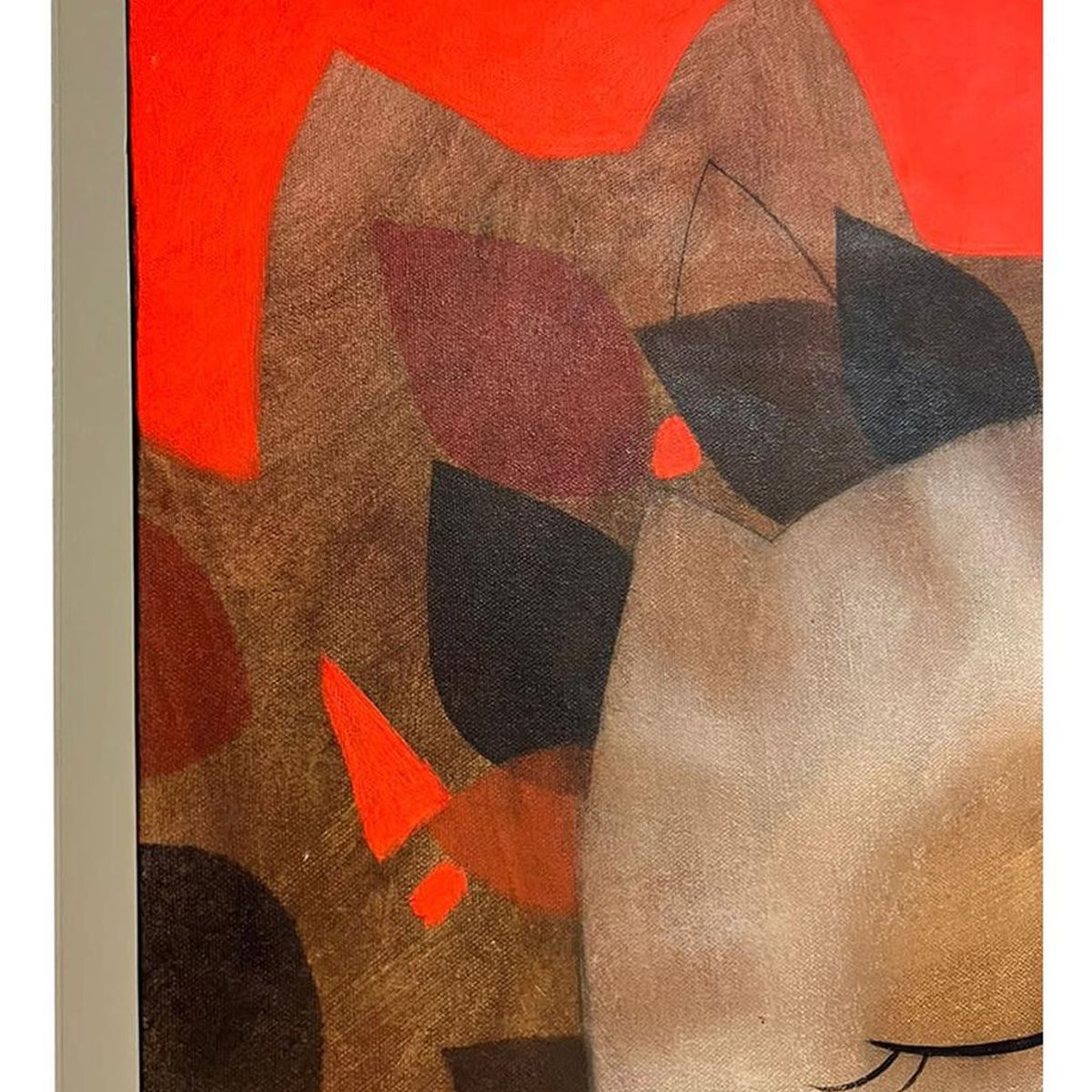 MAP DESIGN HOME - Cuadro Decorativo al Óleo Cantar Felino 63x83 cm